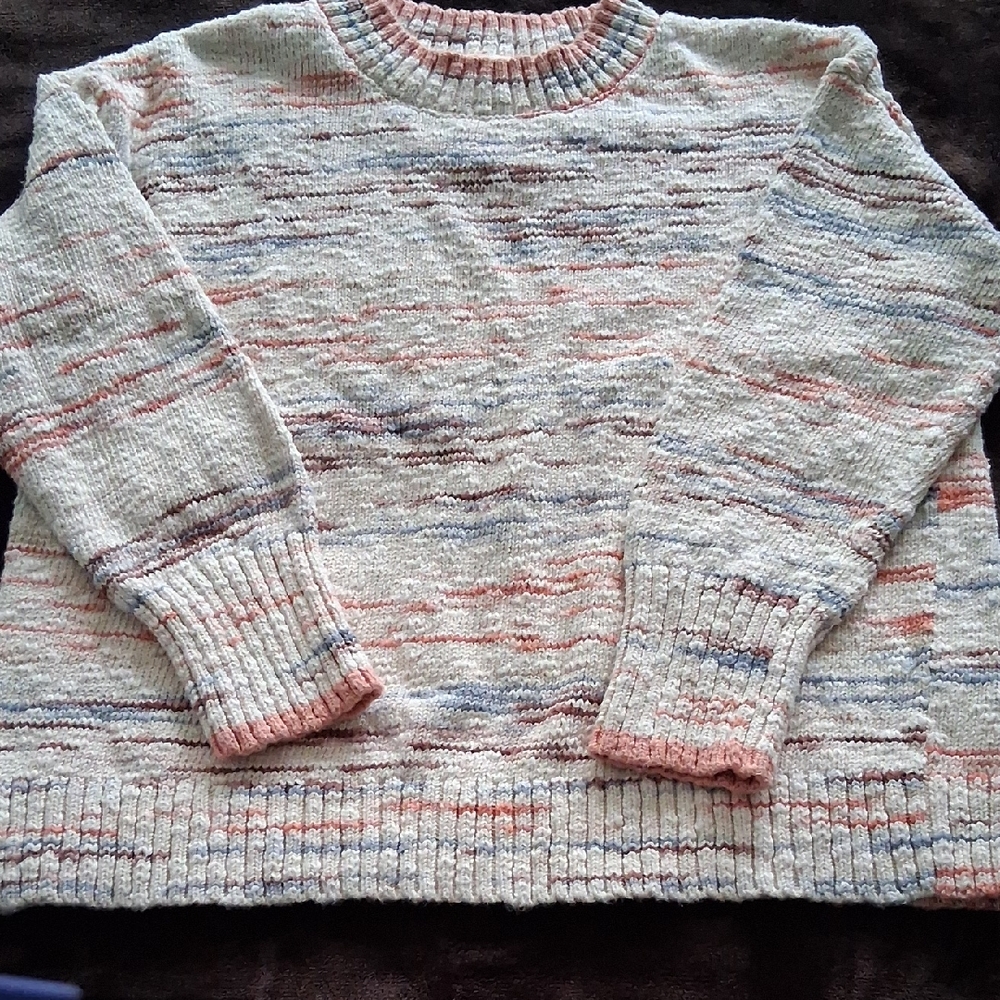 L.L. Bean Pastel Striped Crew Neck Sweater
